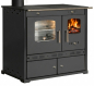 Preview: Outdoor-Küchenofen Gartenherd ECO LUX INOX, Edelstahlbackfach, schwarz, linke Version